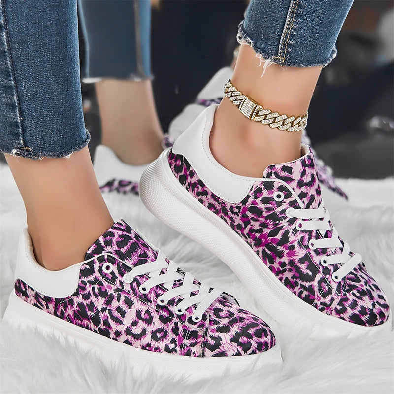 Classic Leopard Sneakers Women Fashion Casual Brown Trainers Shoes Men Breathable Lightweight Platform Stylish Women's Sneakers