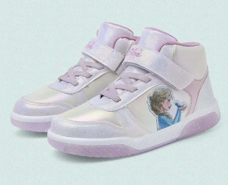 Disney new non-slip wear-resistant board shoes Breathable girls casual shoes cartoon frozen elsa sneakers
