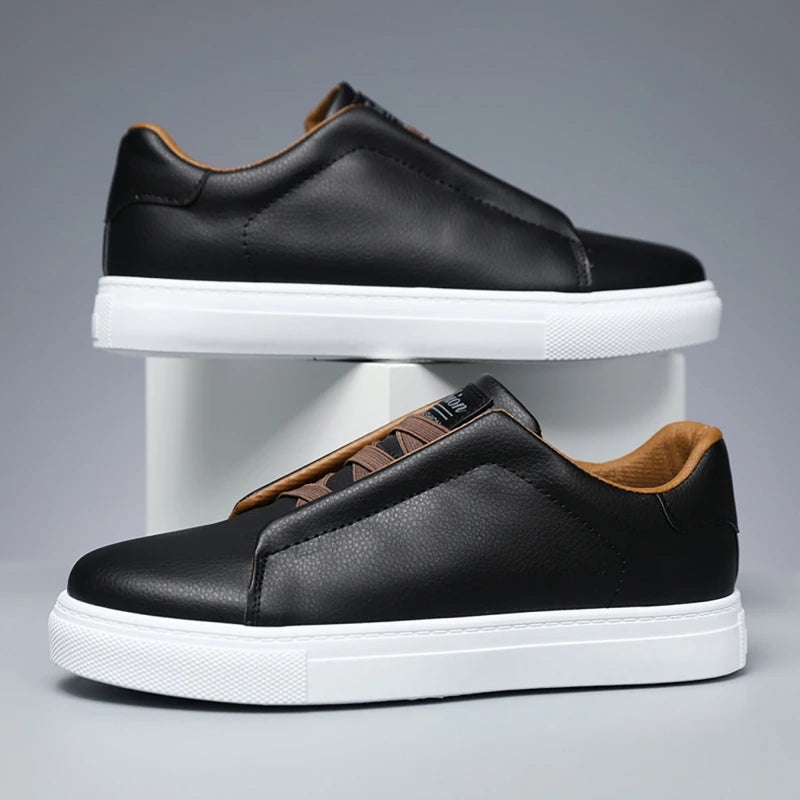 Classic Men's Casual Shoes Big Size 48 Fashion White Sneakers Man Leather Designer Platform Flats Shoes Men's Skateboard Shoes