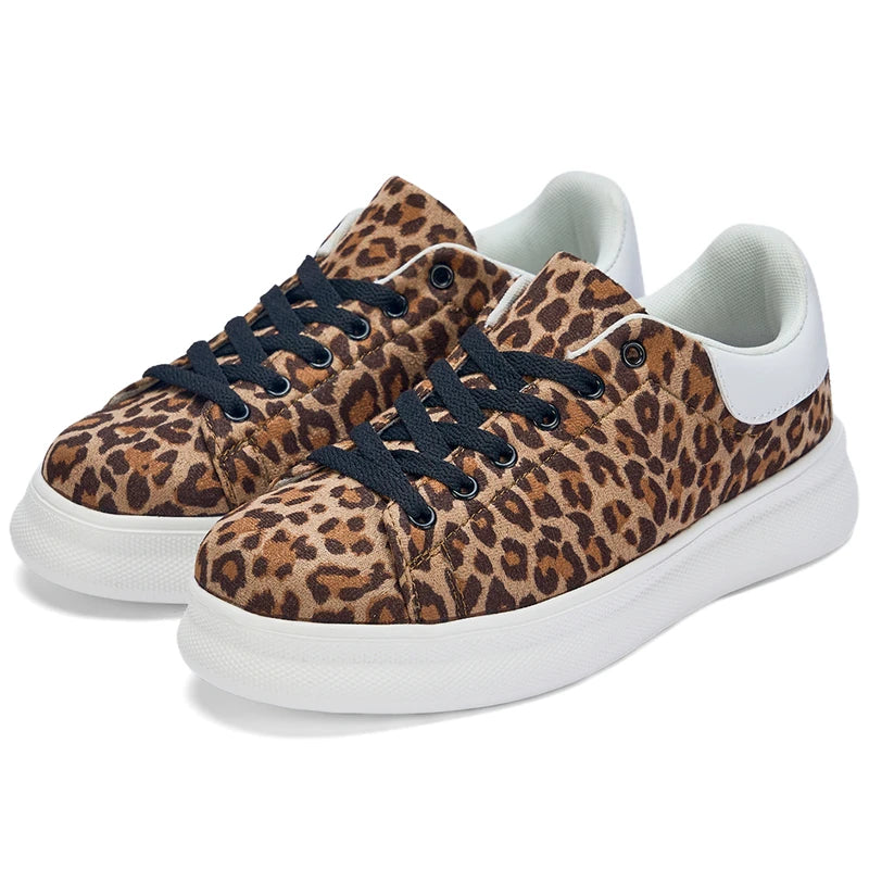 Classic Leopard Sneakers Women Fashion Casual Brown Trainers Shoes Men Breathable Lightweight Platform Stylish Women's Sneakers