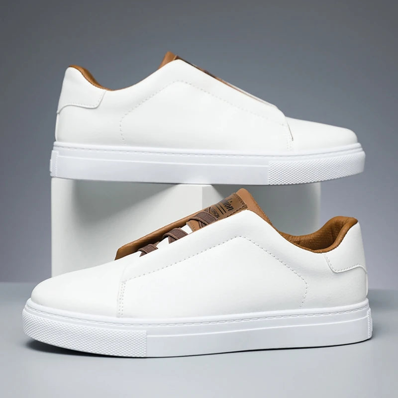 Classic Men's Casual Shoes Big Size 48 Fashion White Sneakers Man Leather Designer Platform Flats Shoes Men's Skateboard Shoes