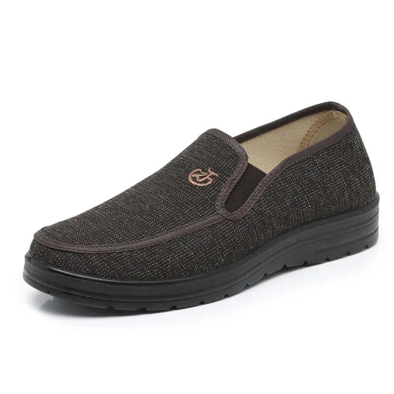 spring new old Beijing cloth shoes men's single shoes elderly loafers father breathable antiskid dad soft bottom shoes