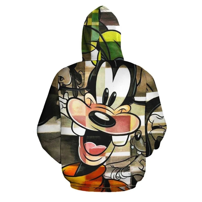 New Disney Goofy Dog 3D Hoodie Casual Thickened Jacket Full Print Men's Sweater Hoodie