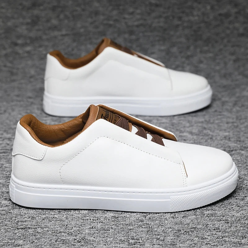 Classic Men's Casual Shoes Big Size 48 Fashion White Sneakers Man Leather Designer Platform Flats Shoes Men's Skateboard Shoes