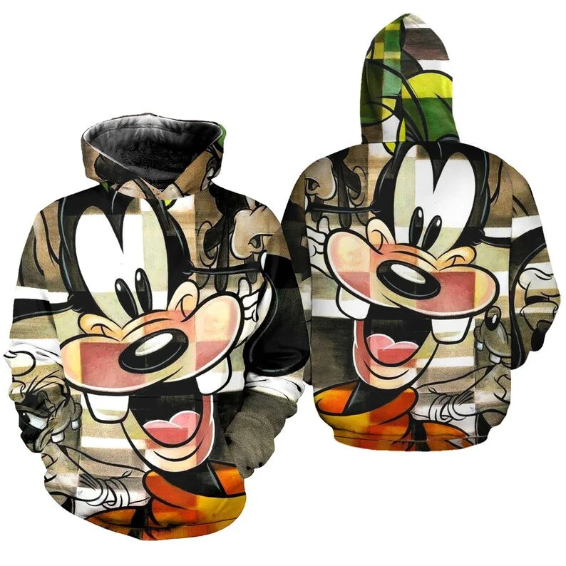 New Disney Goofy Dog 3D Hoodie Casual Thickened Jacket Full Print Men's Sweater Hoodie