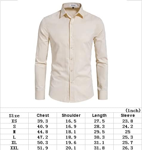 DELCARINO Men's Long Sleeve Button Up Shirts Solid Slim Fit Casual Business Formal Dress Shirt