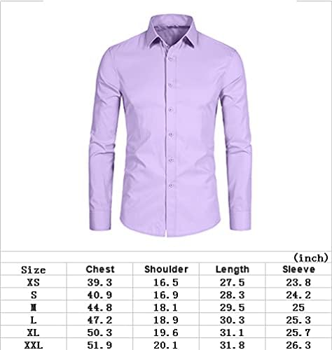 DELCARINO Men's Long Sleeve Button Up Shirts Solid Slim Fit Casual Business Formal Dress Shirt