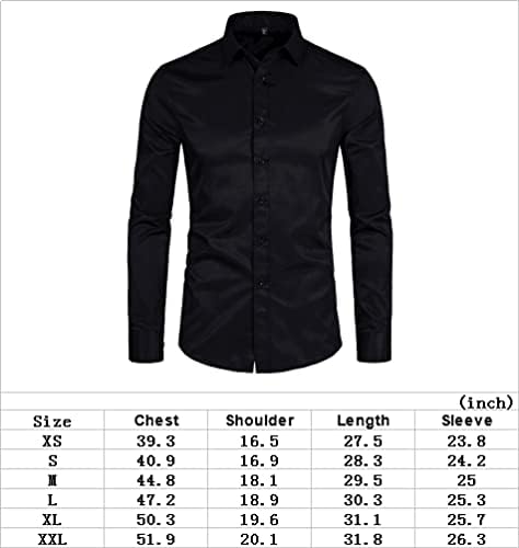 DELCARINO Men's Long Sleeve Button Up Shirts Solid Slim Fit Casual Business Formal Dress Shirt