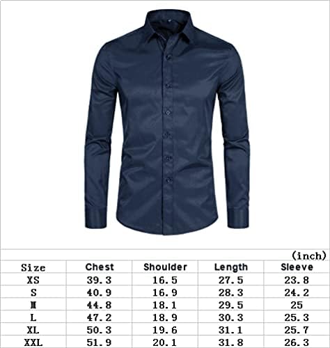 DELCARINO Men's Long Sleeve Button Up Shirts Solid Slim Fit Casual Business Formal Dress Shirt