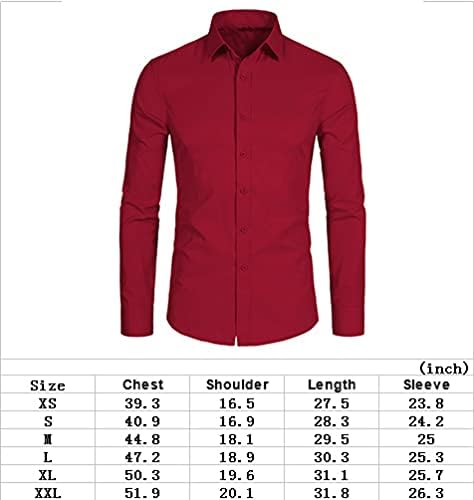 DELCARINO Men's Long Sleeve Button Up Shirts Solid Slim Fit Casual Business Formal Dress Shirt