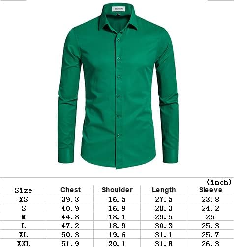 DELCARINO Men's Long Sleeve Button Up Shirts Solid Slim Fit Casual Business Formal Dress Shirt