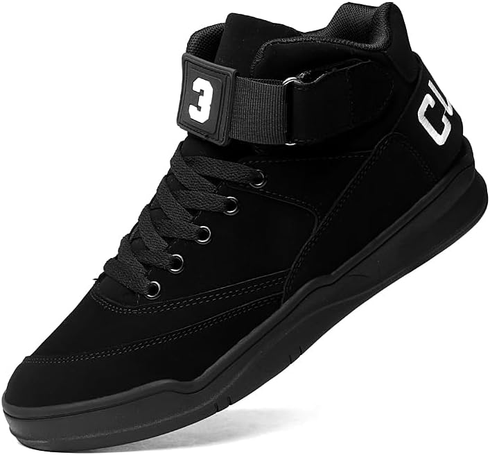 KUXIE Shoes Men's High Top Fashion Sneakers Outdoor Casual Sports Shoes Training Leather Shoes Mens Flats