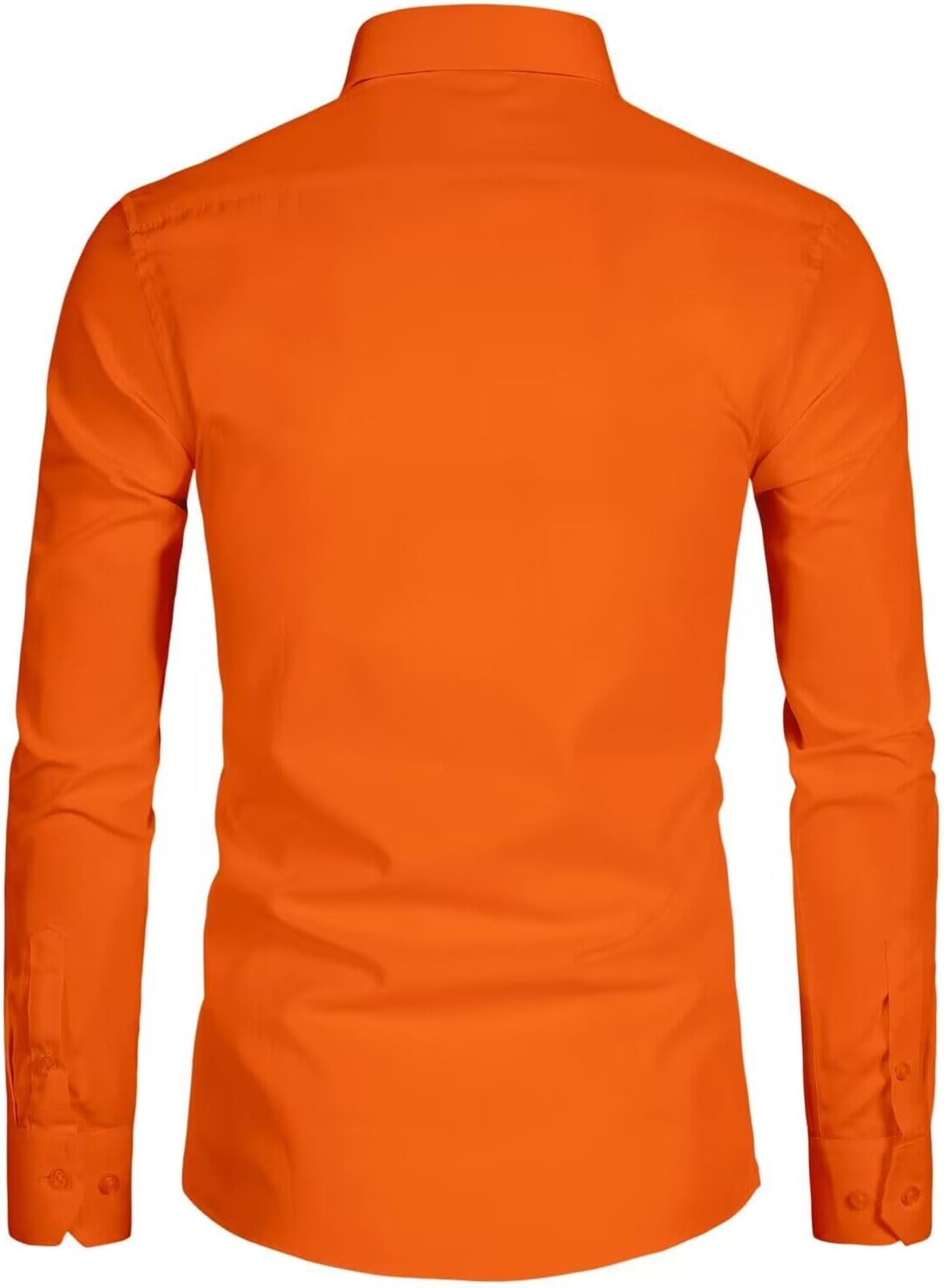 DELCARINO Men's Long Sleeve Button Up Shirts Solid Slim Fit Casual Business Formal Dress Shirt