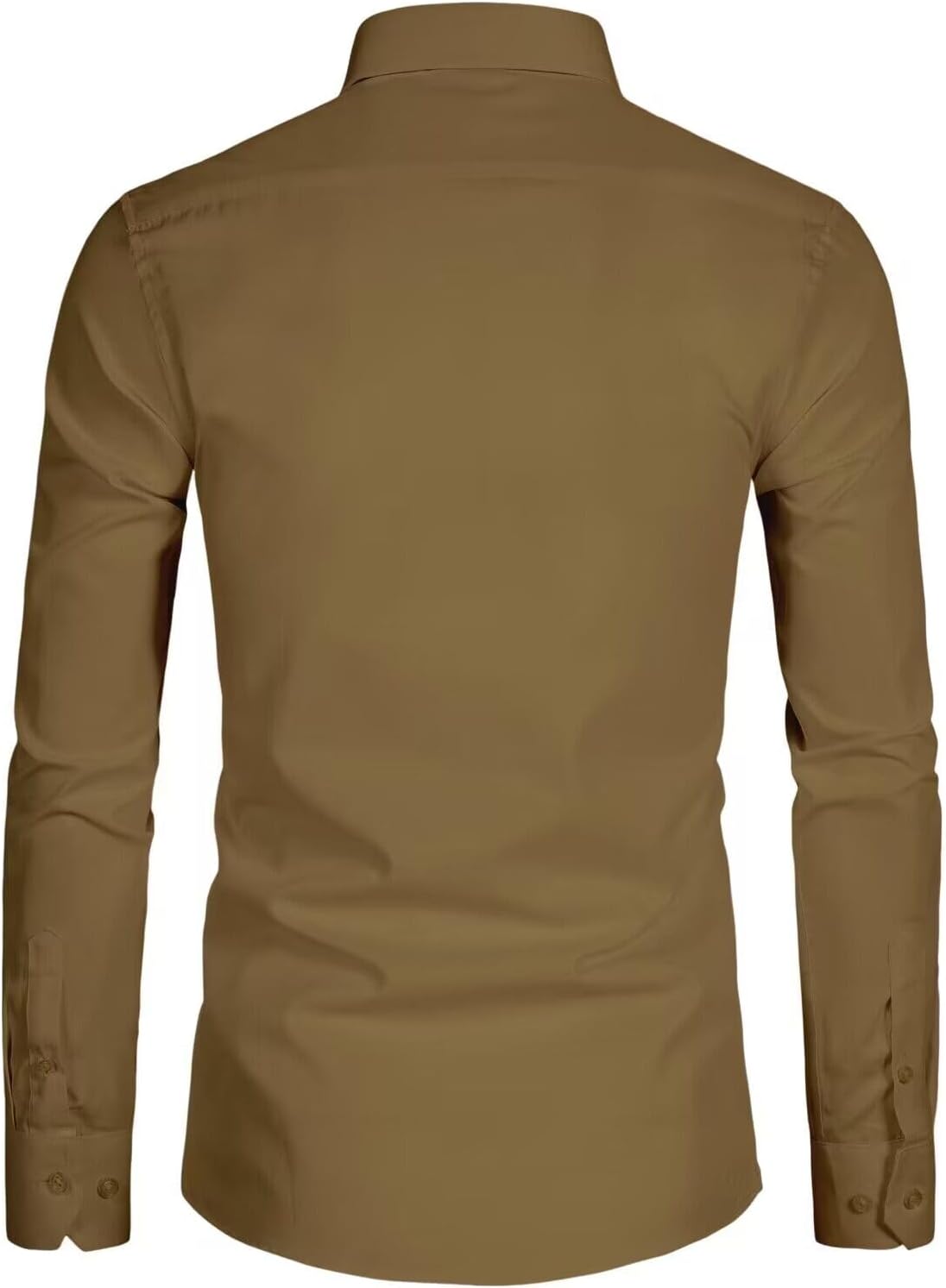 DELCARINO Men's Long Sleeve Button Up Shirts Solid Slim Fit Casual Business Formal Dress Shirt