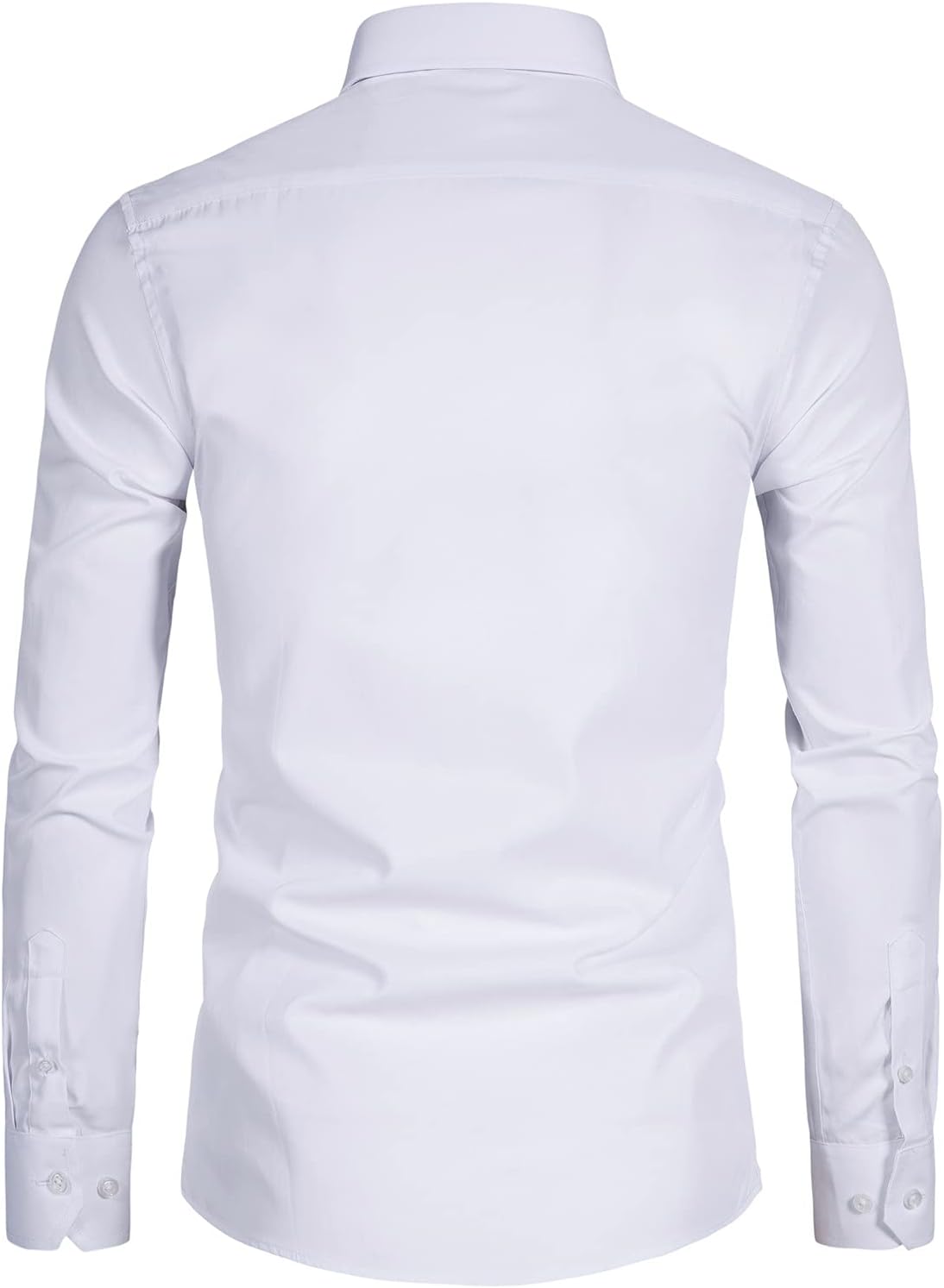 DELCARINO Men's Long Sleeve Button Up Shirts Solid Slim Fit Casual Business Formal Dress Shirt