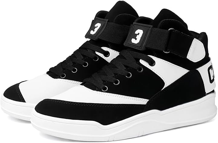 KUXIE Shoes Men's High Top Fashion Sneakers Outdoor Casual Sports Shoes Training Leather Shoes Mens Flats
