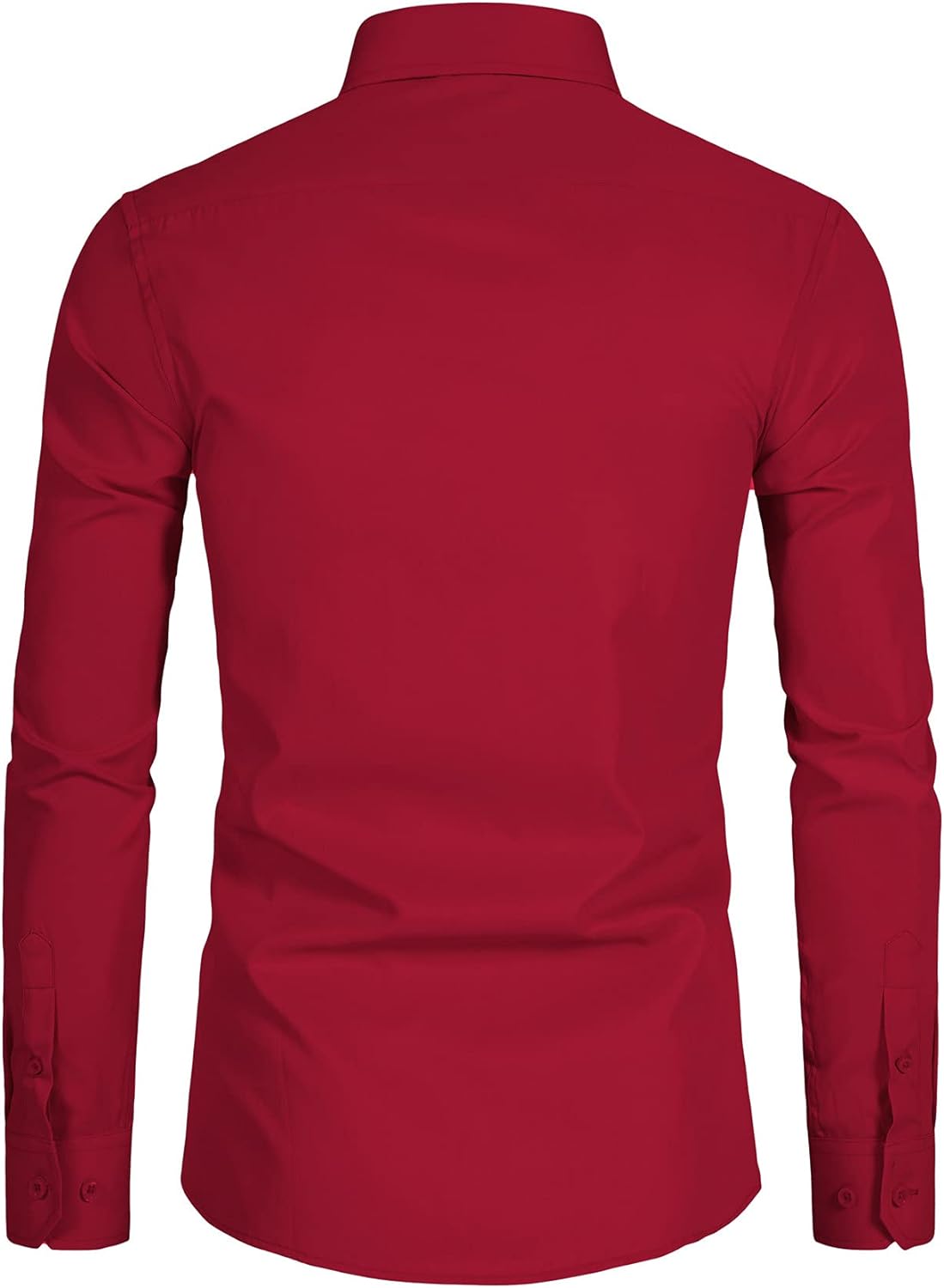 DELCARINO Men's Long Sleeve Button Up Shirts Solid Slim Fit Casual Business Formal Dress Shirt
