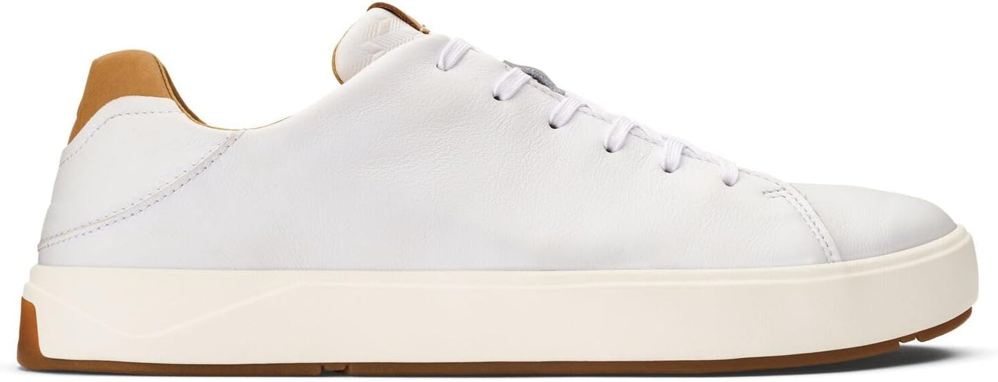 OLUKAI Lae'ahi Li 'ILI Men's Leather Sneakers, Supple Full-Grain Leather Shoes, Drop-in Heel & All Weather Rubber Soles