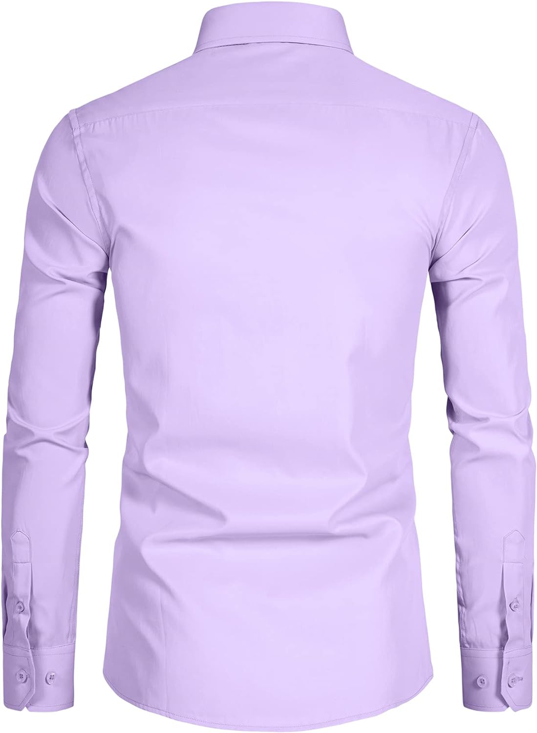DELCARINO Men's Long Sleeve Button Up Shirts Solid Slim Fit Casual Business Formal Dress Shirt