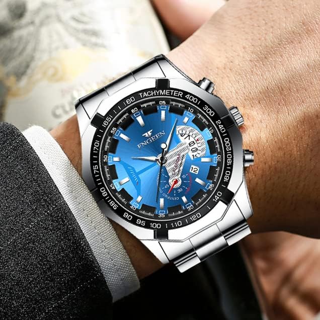 BY BENYAR AKNIGHT Watches for Men Quartz Movement Watch,Waterproof Luminous Men's Watch, Stainless Steel Strap Business Watches