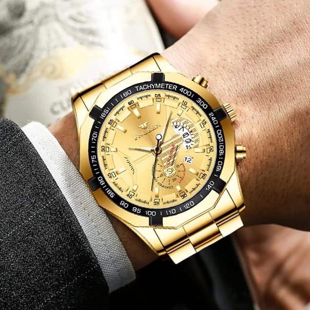 BY BENYAR AKNIGHT Watches for Men Quartz Movement Watch,Waterproof Luminous Men's Watch, Stainless Steel Strap Business Watches