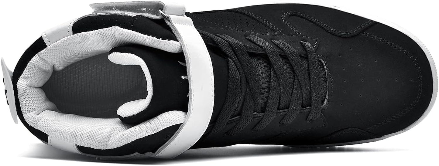 KUXIE Shoes Men's High Top Fashion Sneakers Outdoor Casual Sports Shoes Training Leather Shoes Mens Flats