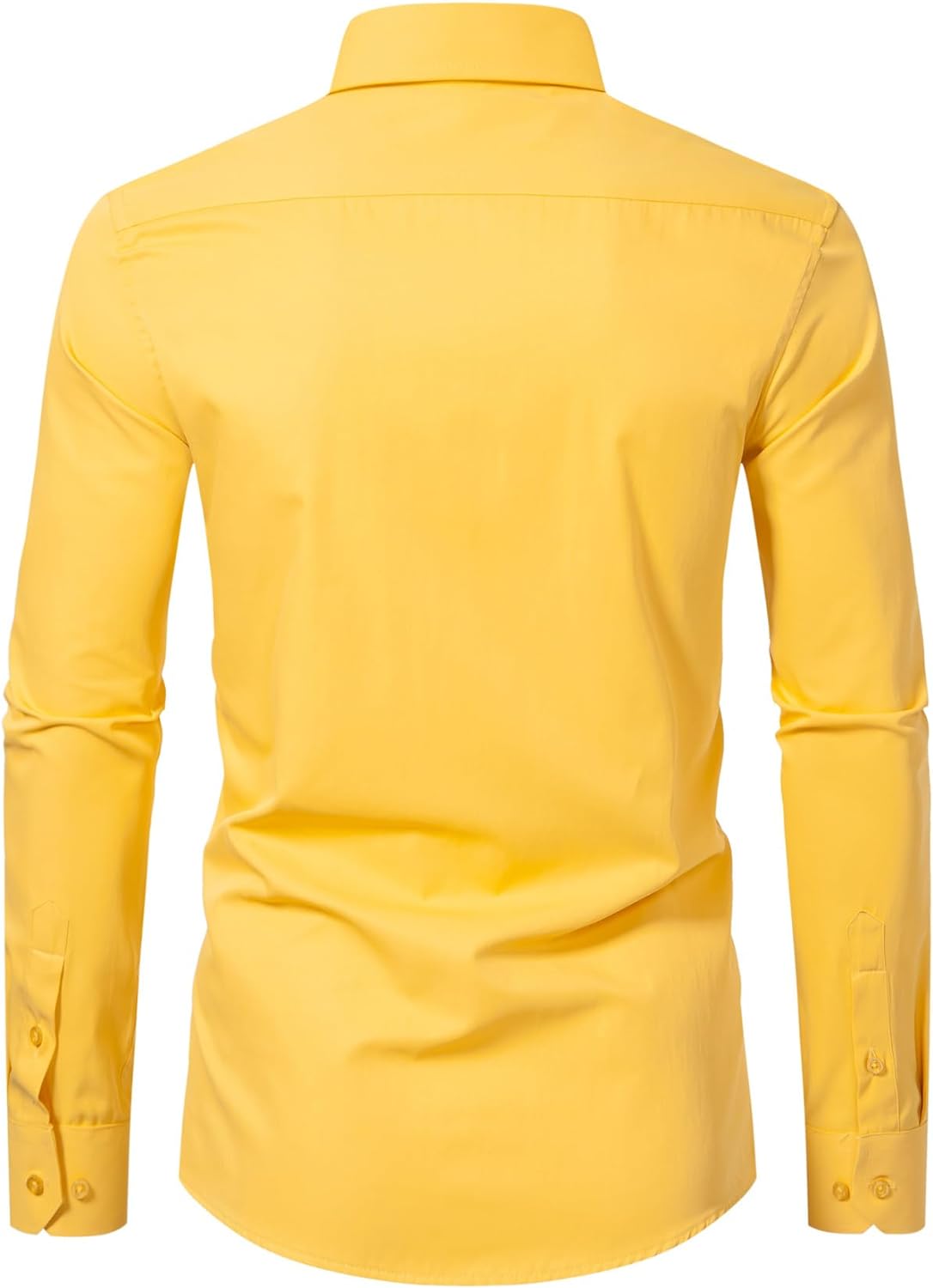 DELCARINO Men's Long Sleeve Button Up Shirts Solid Slim Fit Casual Business Formal Dress Shirt