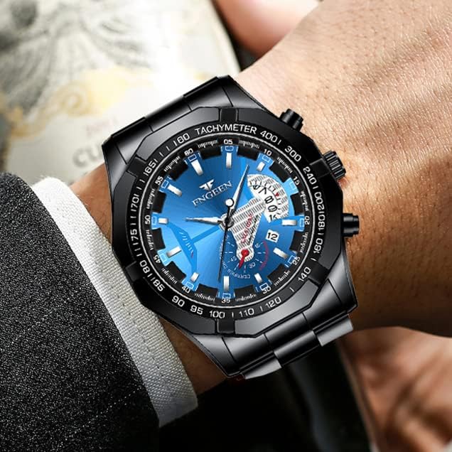 BY BENYAR AKNIGHT Watches for Men Quartz Movement Watch,Waterproof Luminous Men's Watch, Stainless Steel Strap Business Watches