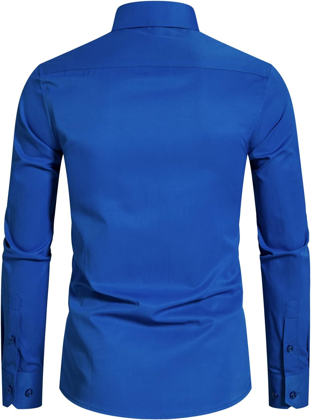DELCARINO Men's Long Sleeve Button Up Shirts Solid Slim Fit Casual Business Formal Dress Shirt