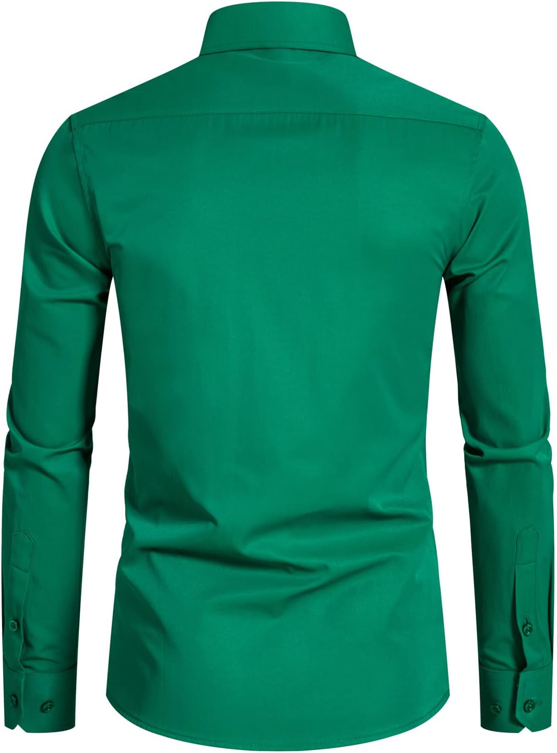 DELCARINO Men's Long Sleeve Button Up Shirts Solid Slim Fit Casual Business Formal Dress Shirt