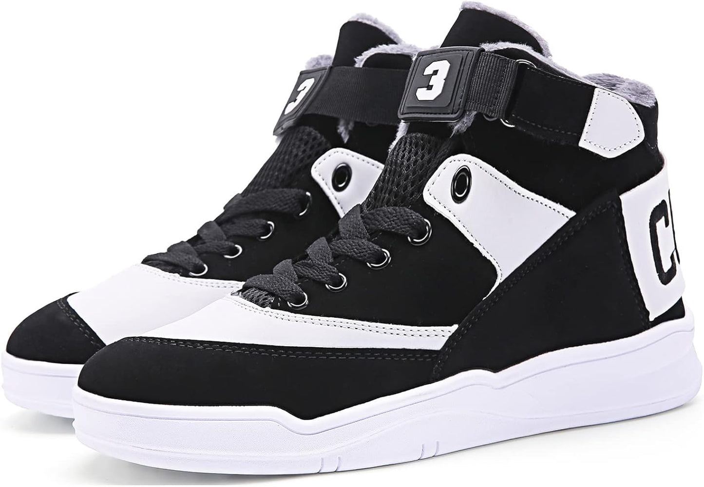 KUXIE Shoes Men's High Top Fashion Sneakers Outdoor Casual Sports Shoes Training Leather Shoes Mens Flats