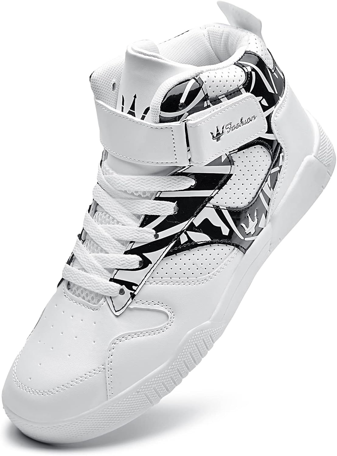 KUXIE Shoes Men's High Top Fashion Sneakers Outdoor Casual Sports Shoes Training Leather Shoes Mens Flats