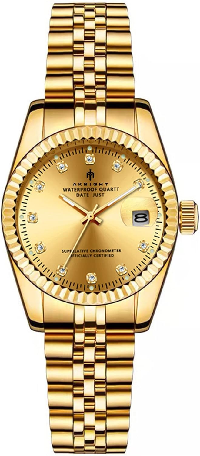 BY BENYAR AKNIGHT Watches for Men Quartz Movement Watch,Waterproof Luminous Men's Watch, Stainless Steel Strap Business Watches