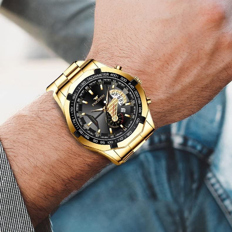 BY BENYAR AKNIGHT Watches for Men Quartz Movement Watch,Waterproof Luminous Men's Watch, Stainless Steel Strap Business Watches