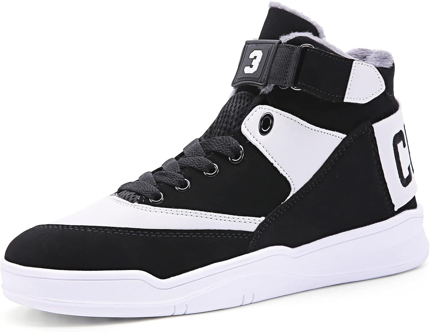 KUXIE Shoes Men's High Top Fashion Sneakers Outdoor Casual Sports Shoes Training Leather Shoes Mens Flats