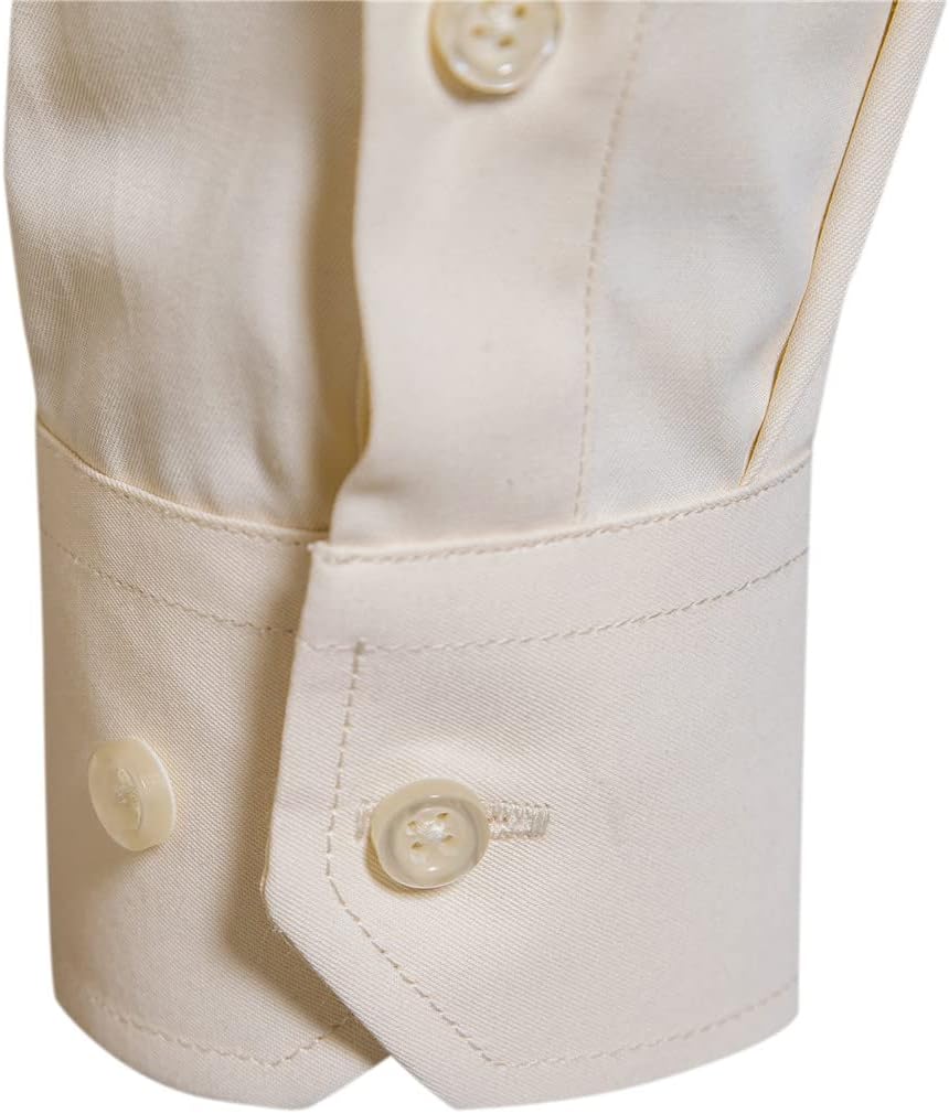 DELCARINO Men's Long Sleeve Button Up Shirts Solid Slim Fit Casual Business Formal Dress Shirt