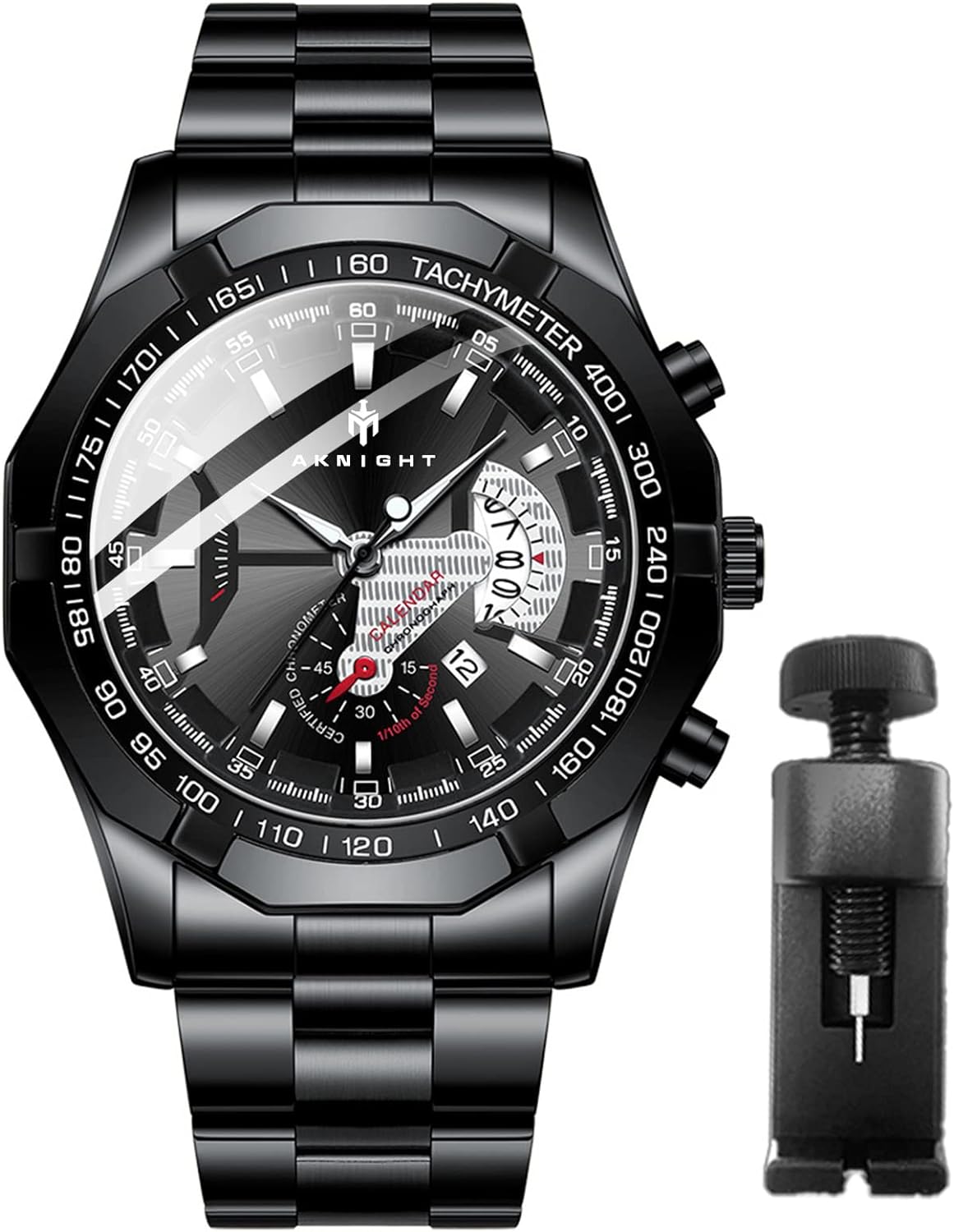 BY BENYAR AKNIGHT Watches for Men Quartz Movement Watch,Waterproof Luminous Men's Watch, Stainless Steel Strap Business Watches