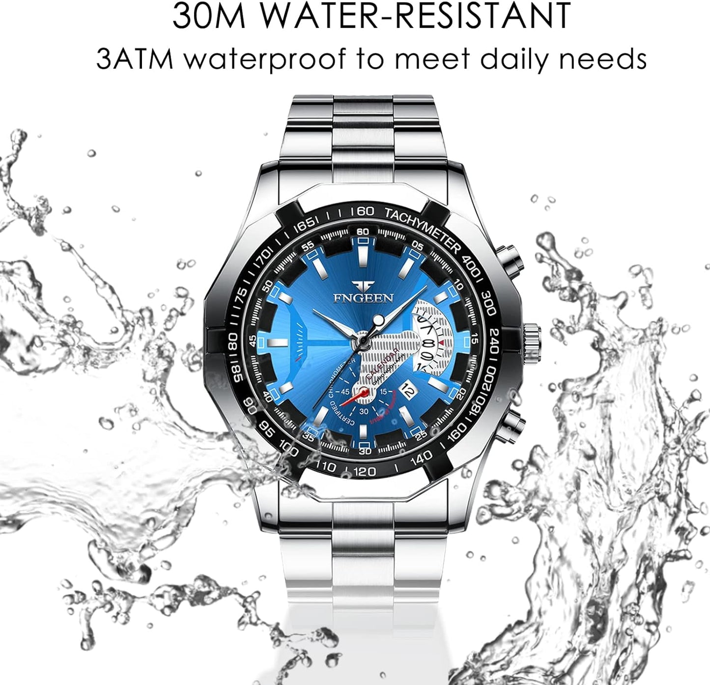 BY BENYAR AKNIGHT Watches for Men Quartz Movement Watch,Waterproof Luminous Men's Watch, Stainless Steel Strap Business Watches