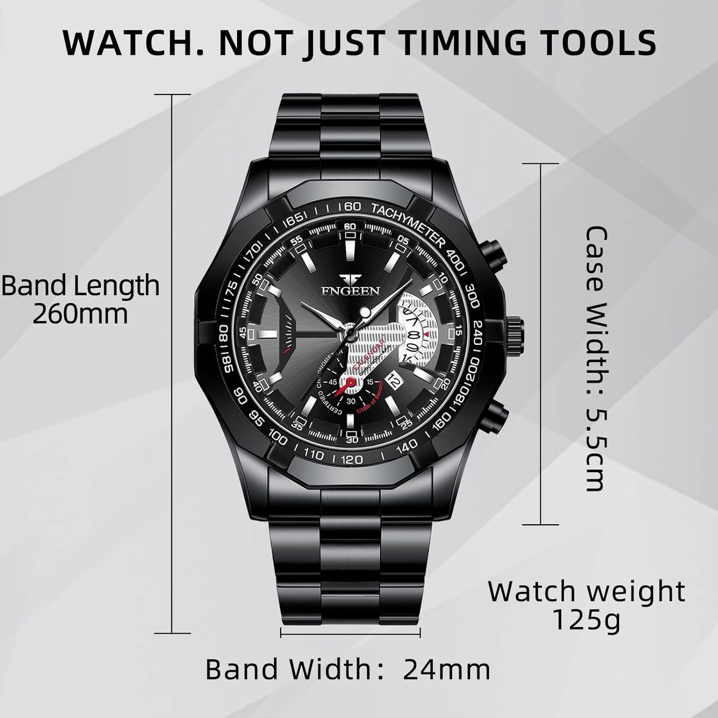 BY BENYAR AKNIGHT Watches for Men Quartz Movement Watch,Waterproof Luminous Men's Watch, Stainless Steel Strap Business Watches