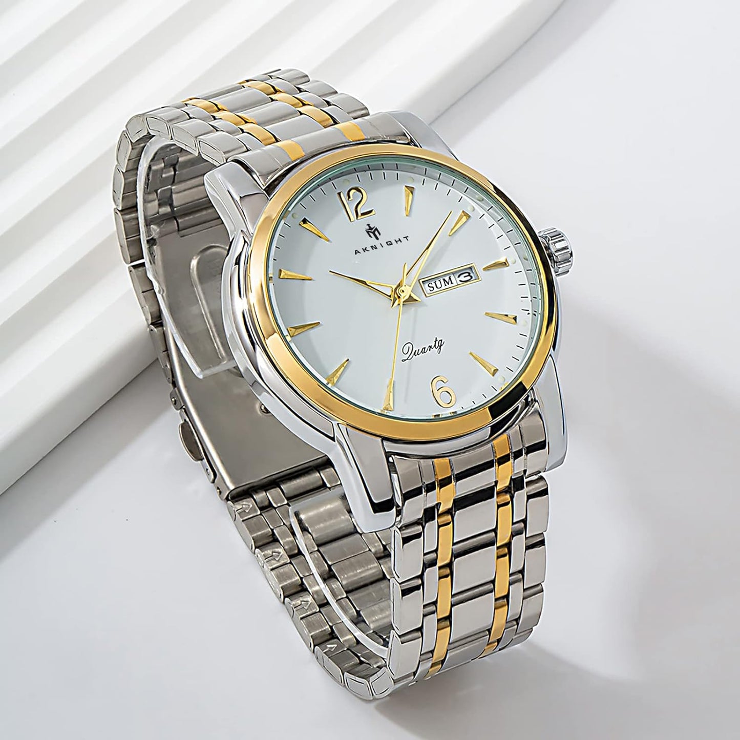 BY BENYAR AKNIGHT Watches for Men Quartz Movement Watch,Waterproof Luminous Men's Watch, Stainless Steel Strap Business Watches