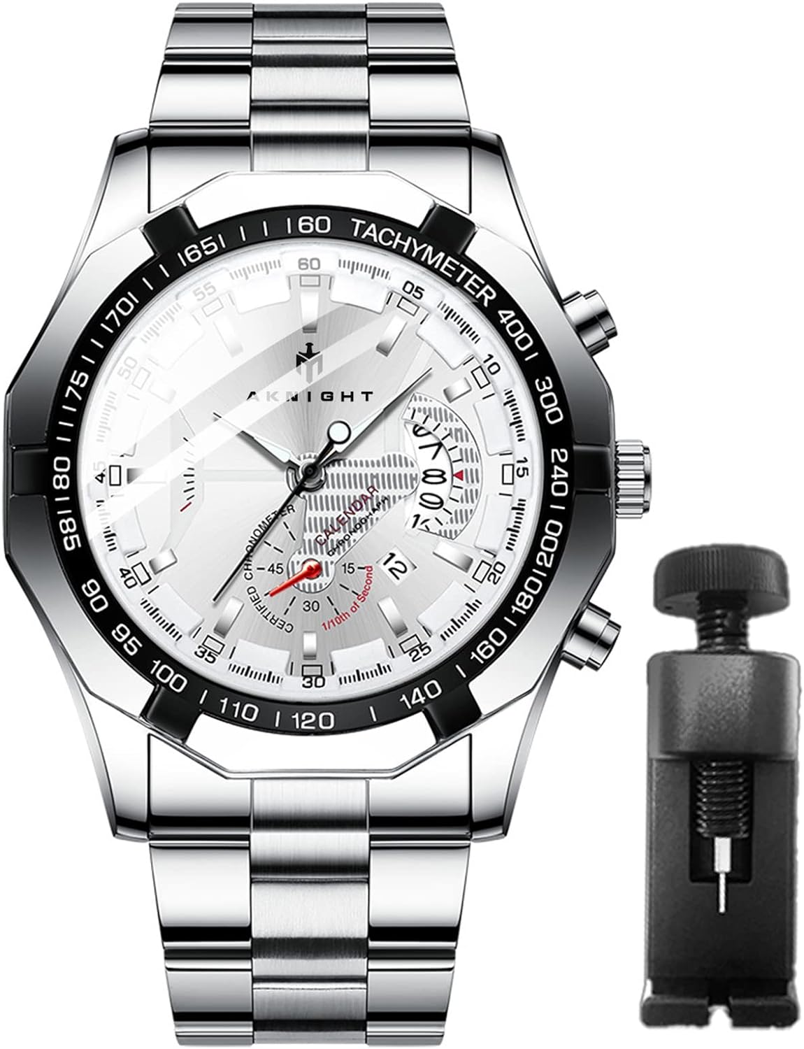 BY BENYAR AKNIGHT Watches for Men Quartz Movement Watch,Waterproof Luminous Men's Watch, Stainless Steel Strap Business Watches