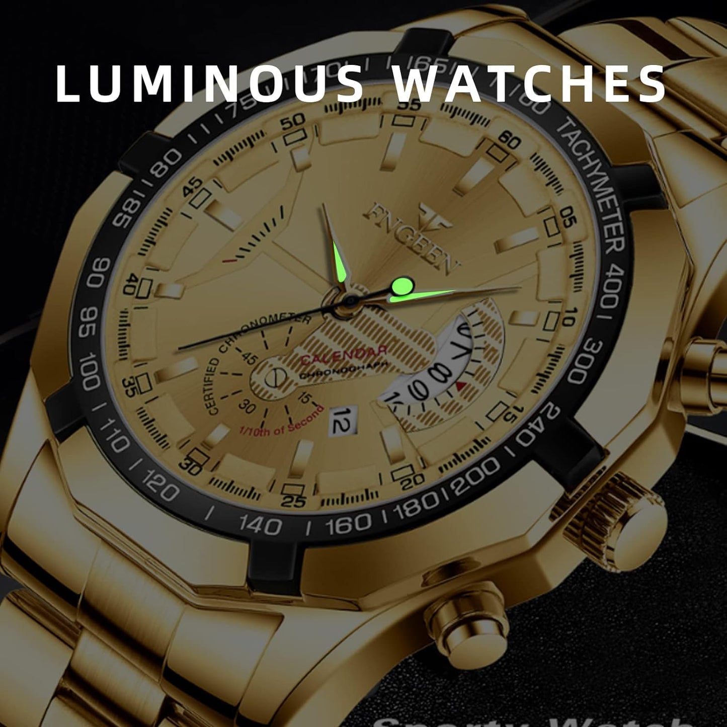 BY BENYAR AKNIGHT Watches for Men Quartz Movement Watch,Waterproof Luminous Men's Watch, Stainless Steel Strap Business Watches