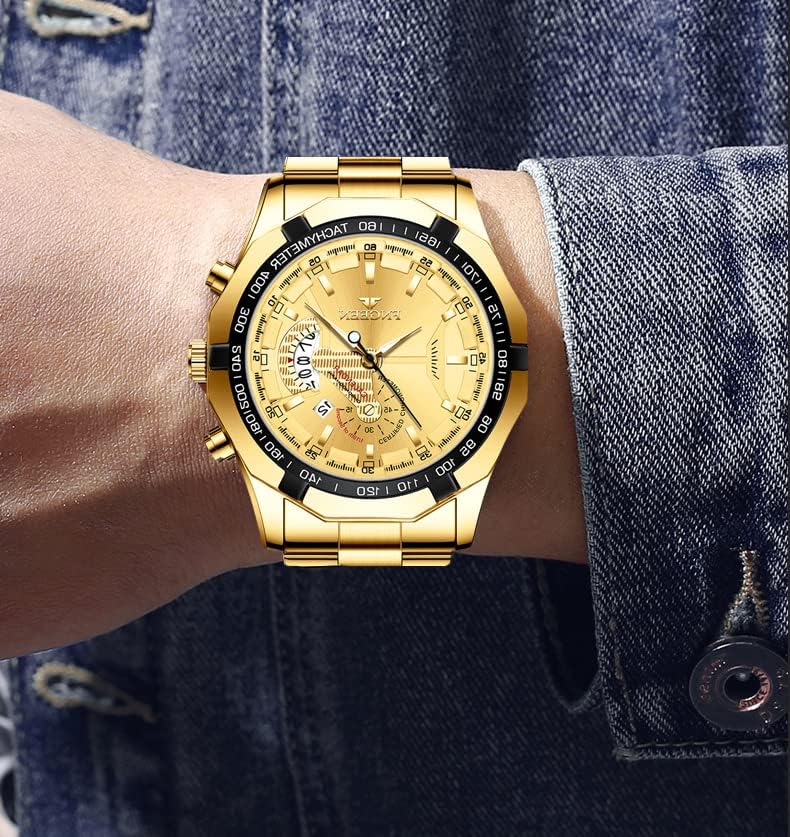 BY BENYAR AKNIGHT Watches for Men Quartz Movement Watch,Waterproof Luminous Men's Watch, Stainless Steel Strap Business Watches