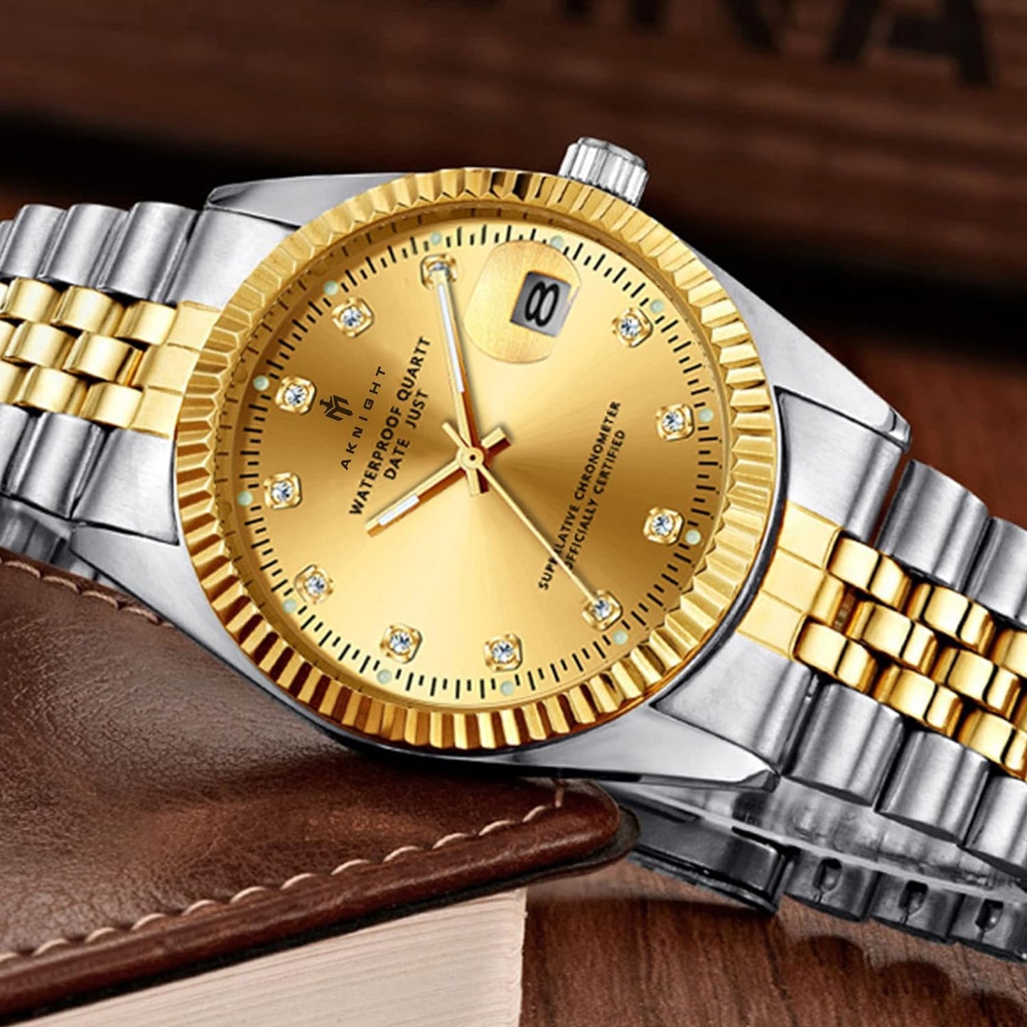 BY BENYAR AKNIGHT Watches for Men Quartz Movement Watch,Waterproof Luminous Men's Watch, Stainless Steel Strap Business Watches