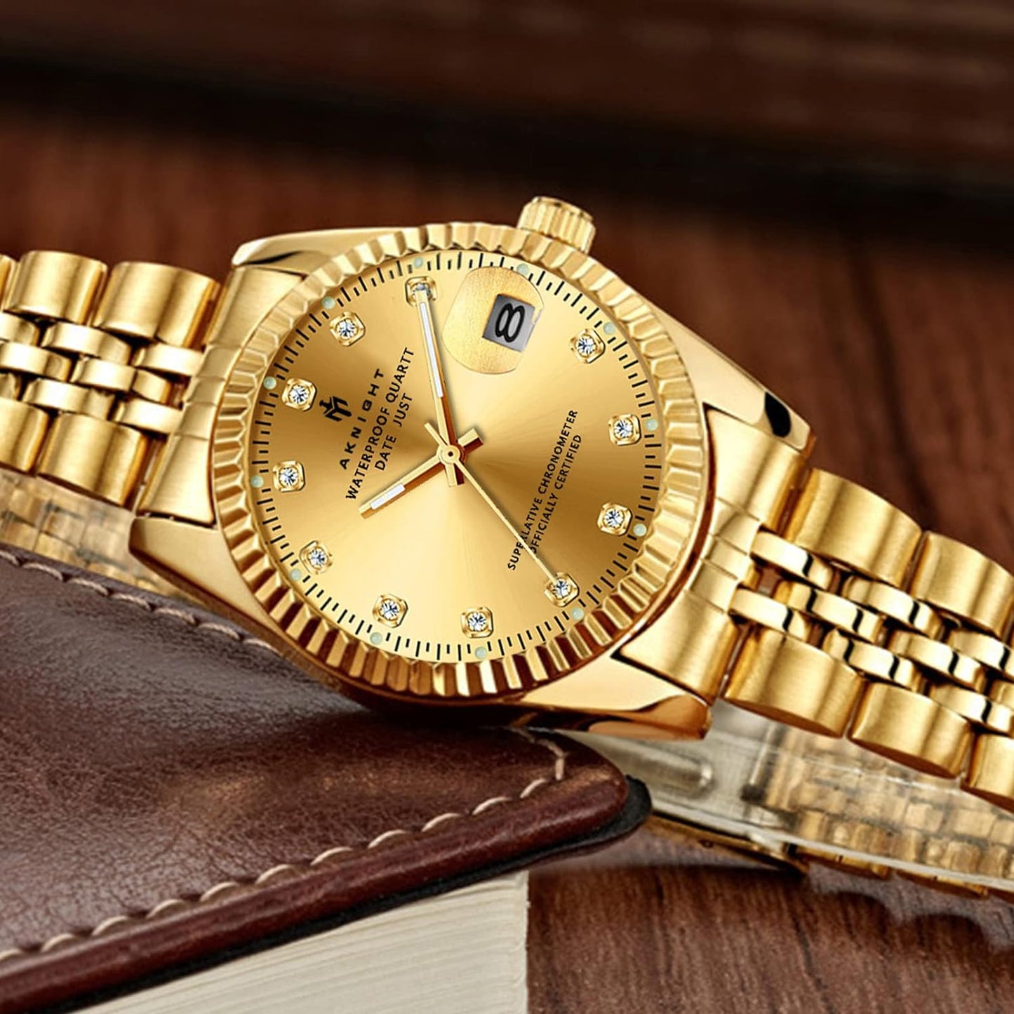 BY BENYAR AKNIGHT Watches for Men Quartz Movement Watch,Waterproof Luminous Men's Watch, Stainless Steel Strap Business Watches