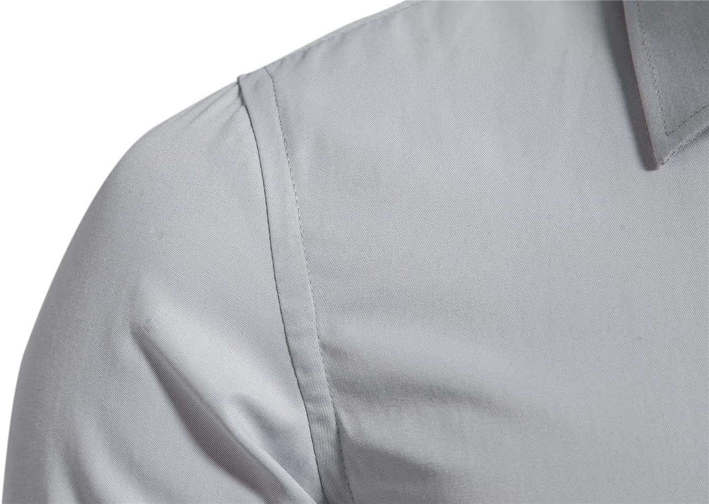 DELCARINO Men's Long Sleeve Button Up Shirts Solid Slim Fit Casual Business Formal Dress Shirt