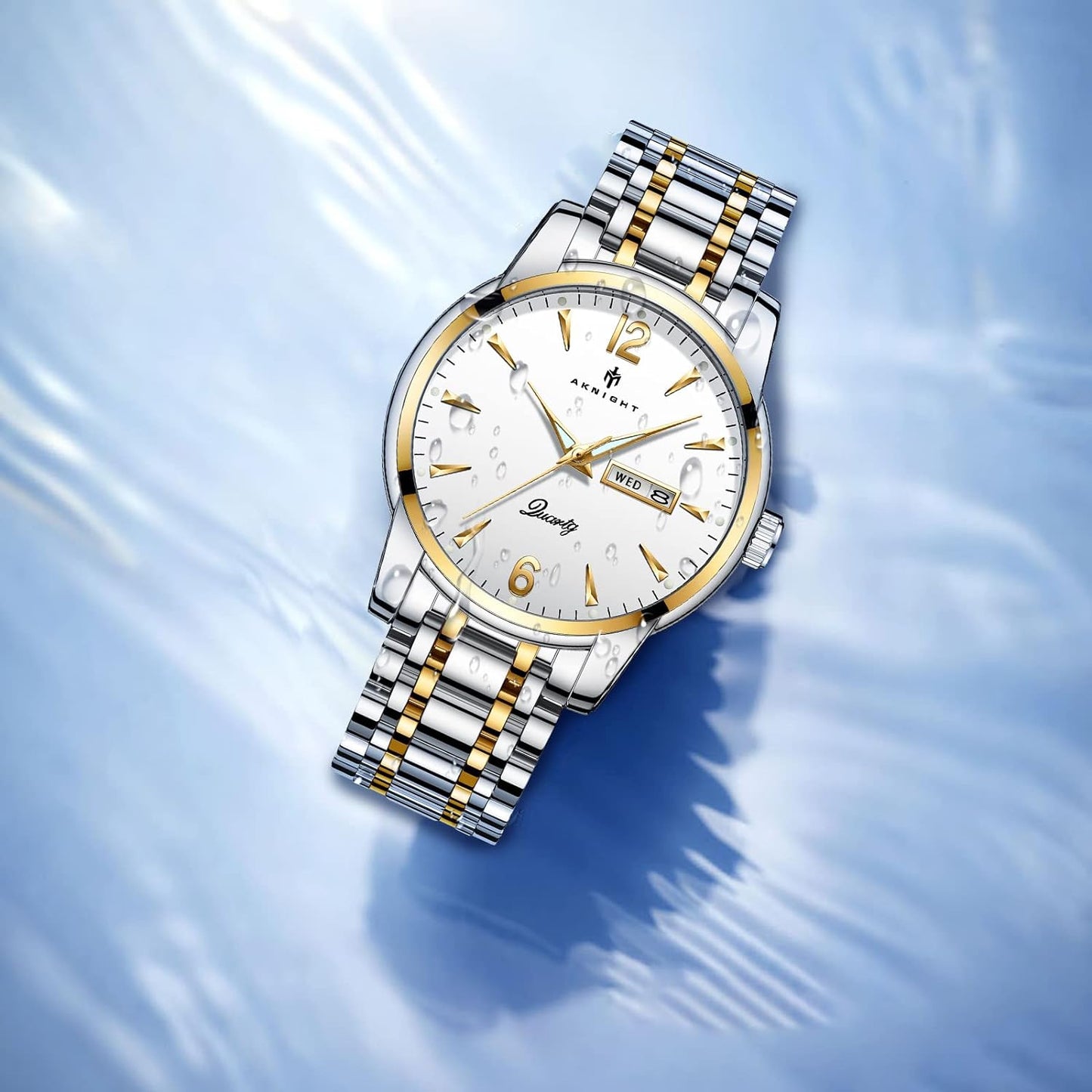 BY BENYAR AKNIGHT Watches for Men Quartz Movement Watch,Waterproof Luminous Men's Watch, Stainless Steel Strap Business Watches
