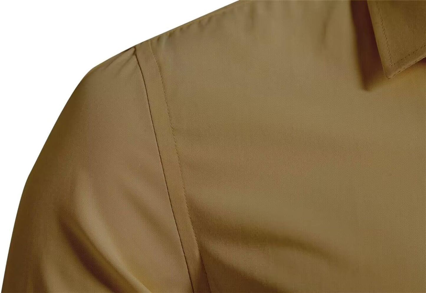 DELCARINO Men's Long Sleeve Button Up Shirts Solid Slim Fit Casual Business Formal Dress Shirt