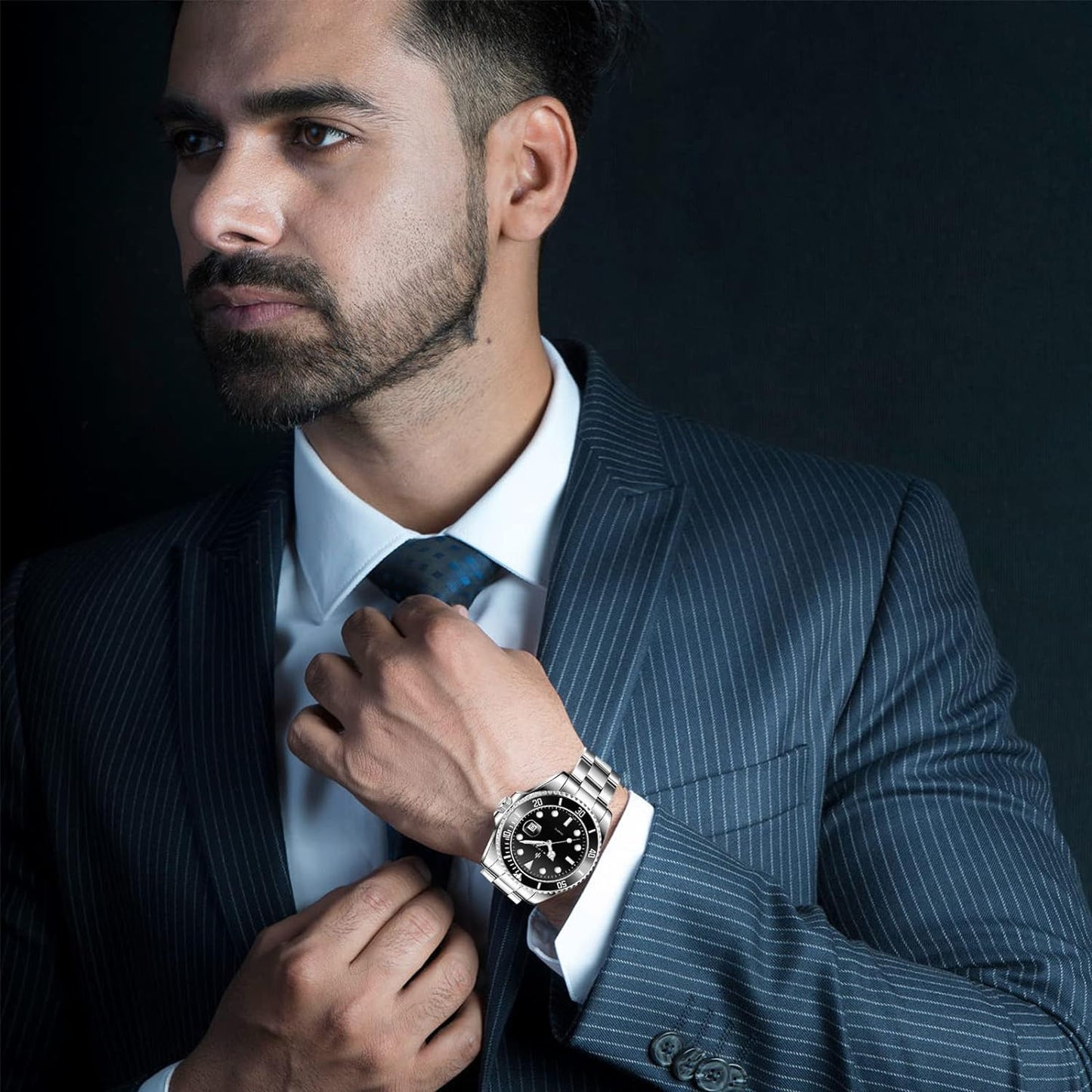 BY BENYAR AKNIGHT Watches for Men Quartz Movement Watch,Waterproof Luminous Men's Watch, Stainless Steel Strap Business Watches