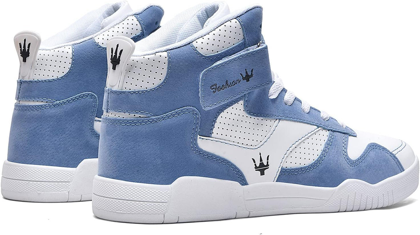 KUXIE Shoes Men's High Top Fashion Sneakers Outdoor Casual Sports Shoes Training Leather Shoes Mens Flats